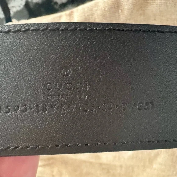 Gucci Black Leather Belt with GG Buckle